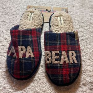 NWT Dearfoams  memory foam, Papa bear slippers size small 7-8